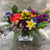 Colorful Bouquet of Flowers In a Glass Cube Vase Workshop
