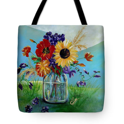 Flowers in a Mason Jar - Tote Bag
