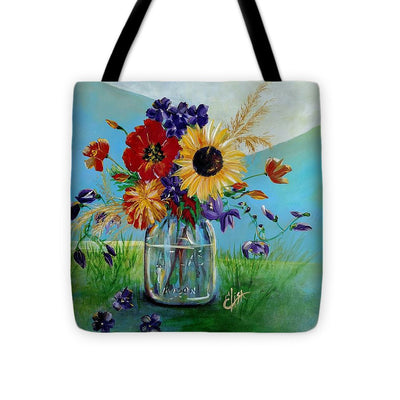 Flowers in a Mason Jar - Tote Bag