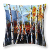 White Birch Tree Mountain Landscape - Throw Pillow